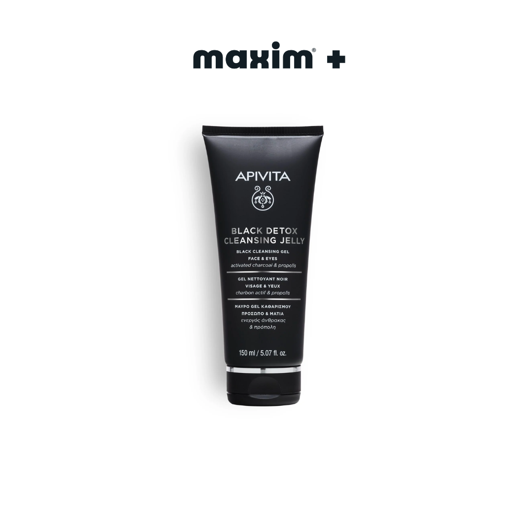 Apivita Black Detox Cleansing Jelly Μαύρο Gel Καθαρισμού Προσώπου & Ματιών 150ml