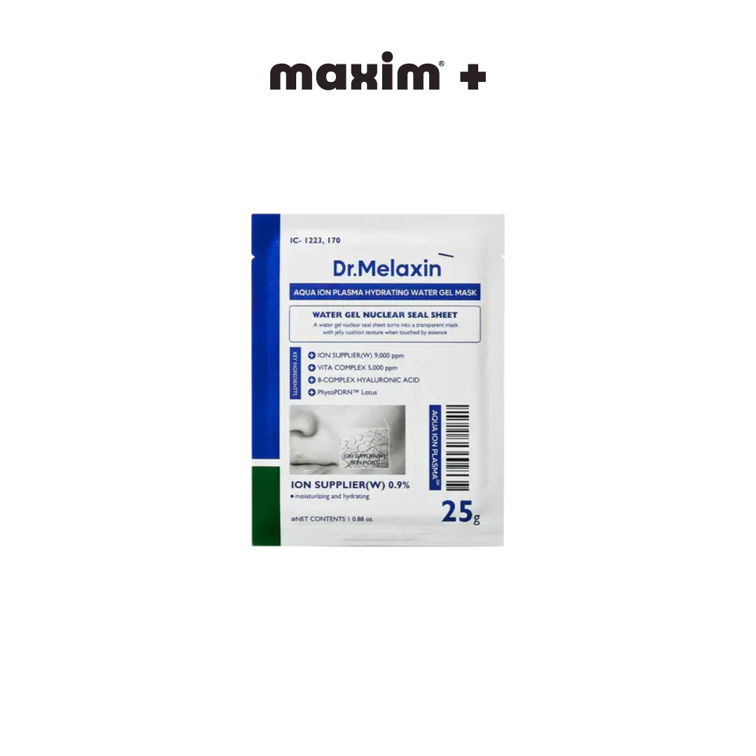 Dr. Melaxin  Aqua Ion Plasma Hydrating Water Gel Mask - Ενυδατική μάσκα προσώπου για άμεση αναζωογόνηση και λάμψη Μάσκα Προσώπου, 25 g