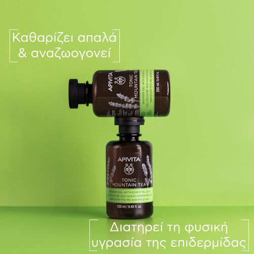 Apivita Promo  Tonic Mountain Tea Αφρόλουτρο, 250ml & Γαλάκτωμα Σώματος, 200ml, 1σετ