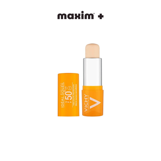 Vichy Ideal Soleil Stick SPF50+, Stick για Ευαίσθητες Ζώνες, Μύτη, Χείλη, Ντεκολτέ (9gr)