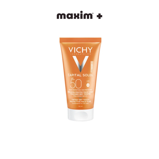 Vichy Capital Soleil Mattifying Face Tinted Dry Touch SPF50+, Αντιηλιακή Kρέμα για Aνοιχτόχρωμες Eπιδερμίδες 50ml