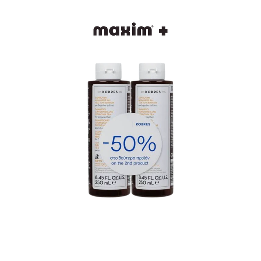 Korres Promo (50% στο Δεύτερο Προϊόν) Σαμπουάν για Ξηρά & Αφυδατωμένα Μαλλιά με Αμύγδαλο & Λινάρι, 2x250ml