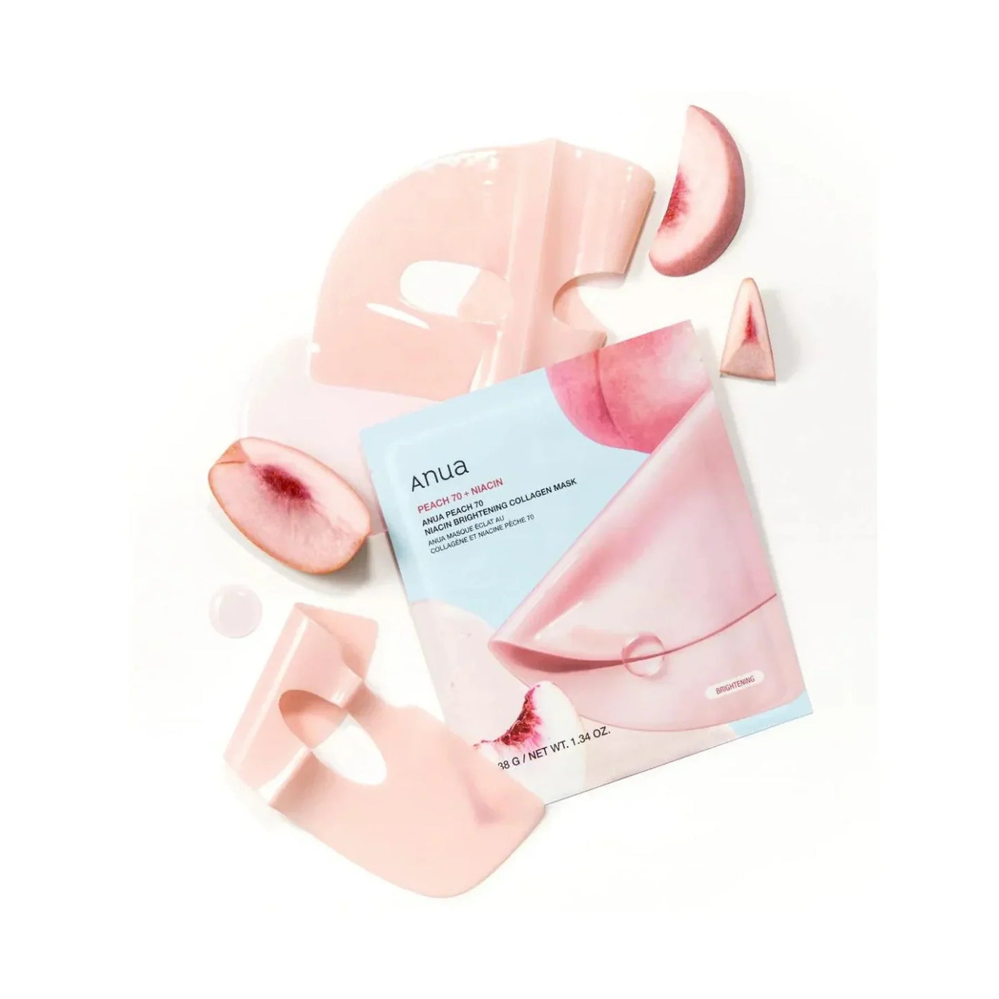 Anua Peach 70 Niacin Brightening Collagen Mask - Ολονύκτια μάσκα gel για σύσφιξη και λάμψη