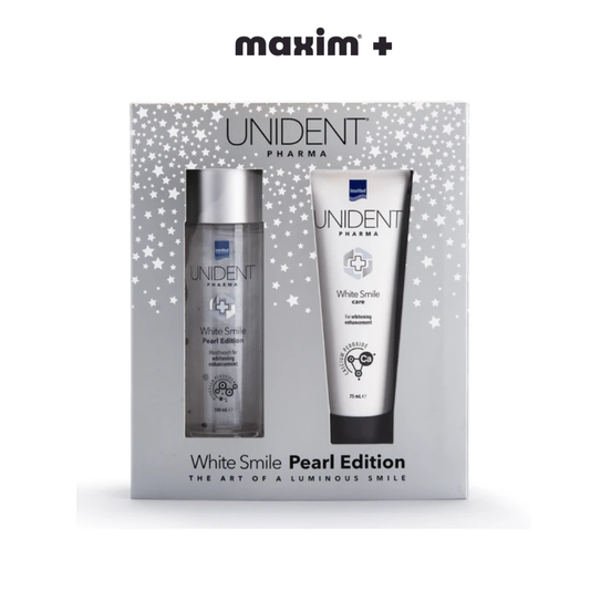 Intermed Unident Set White Smile Pearl Edition Mouthwash 100ml & Toothpaste 75ml