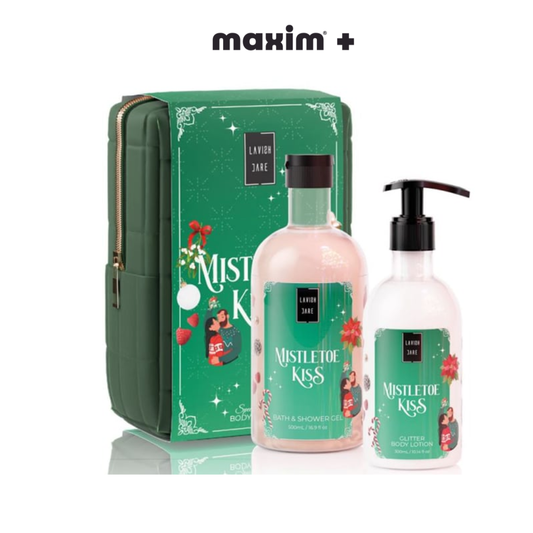 Lavish Care XMAS Promo Mistletoe Kiss Aφρόλουτρο, 500ml, Glitter Γαλάκτωμα Σώματος, 300ml & Δώρο Νεσεσέρ, 1τεμ, 1σετ