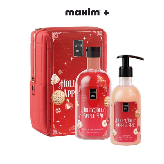 Lavish Care Set Special Edition Holly Jolly Apple Pie with Shower Gel, 500ml & Glitter Body Lotion, 300ml