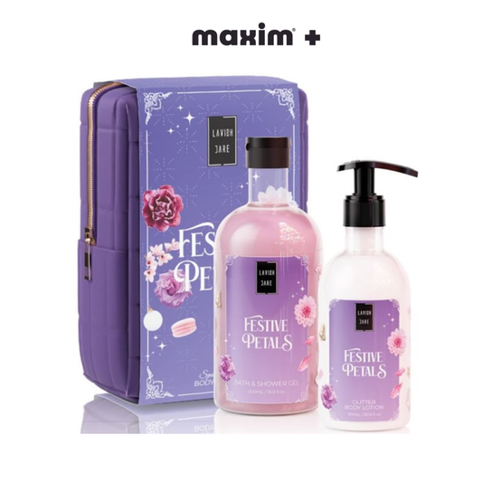 Lavish Care XMAS Promo Festive Petals Aφρόλουτρο, 500ml, Glitter Γαλάκτωμα Σώματος, 300ml & Δώρο Νεσεσέρ, 1τεμ, 1σετ