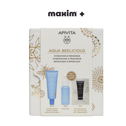 Apivita Aqua Beelicious Promo με Aqua Beelicious Ενυδατική Κρέμα-Gel Ελαφριάς Υφής, 40ml & Δώρο Booster Αναζωογόνησης & Ενυδάτωσης, 10ml & Gel Καθαρισμού για Πρόσωπου & Μάτια, 5ml, 1σετ