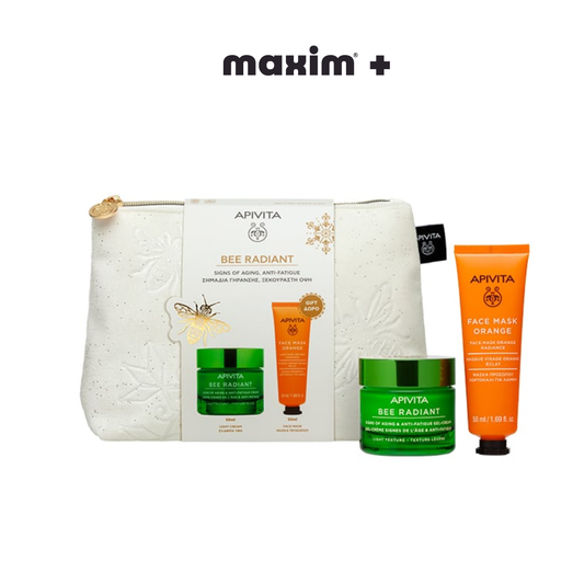 Apivita Promo Bee Radiant Routine Κρέμα για Σημάδια Γήρανσης & Ξεκούραστη Όψη Ελαφριάς Υφής, 50ml & Δώρο Μάσκα Προσώπου για Λάμψη, 50ml, 1σετ