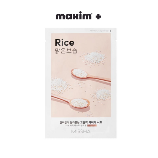 Missha Airy Fit Rice Sheet Mask – Μάσκα Προσώπου για Λάμψη & Λείανση (1τεμ)