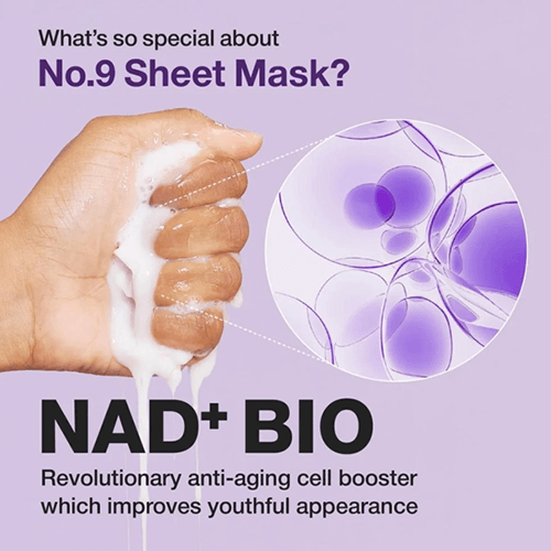 Numbuzin  No.9 NAD Bio Lifting Full Cover Facial Mask - Διπλή μάσκα προσώπου με άμεση ανόρθωση και λάμψη