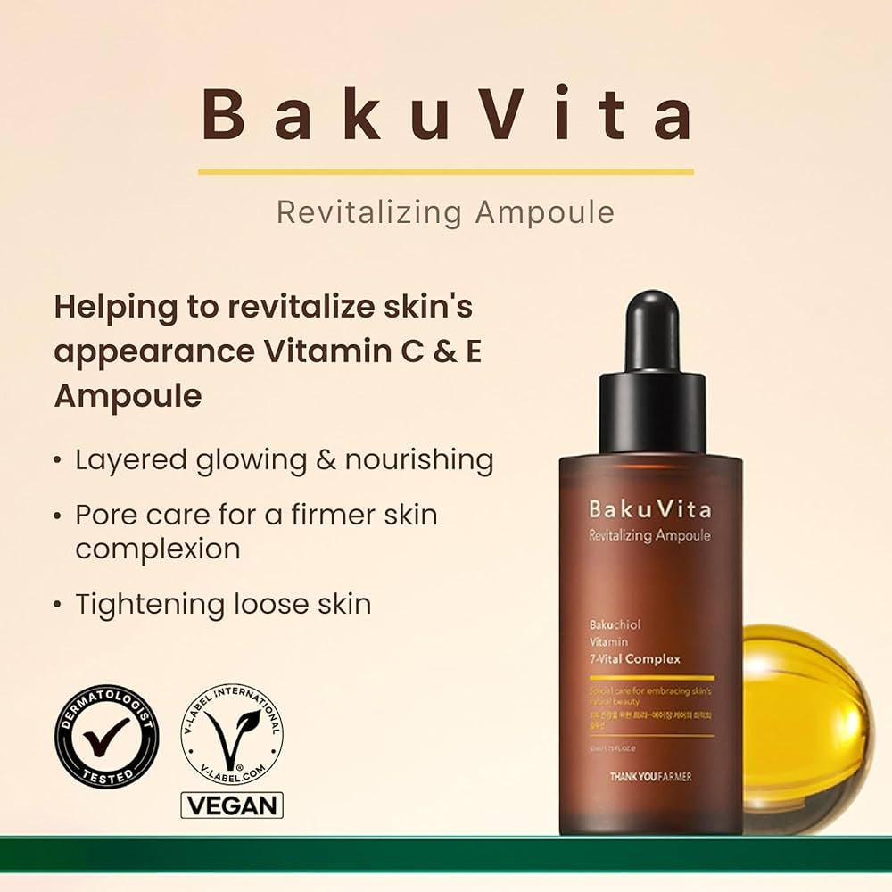 Thank You Farmer BakuVita Revitalizing Ampoule Αντιγηραντικός Ορός Προσώπου, 50ml