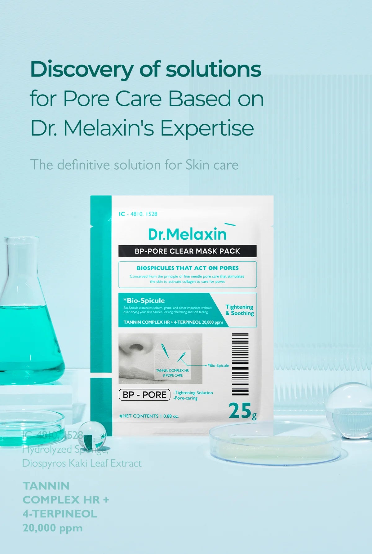 Dr. Melaxin BP Pore Clear Facial Mask - Μάσκα με Μικροβελόνες & Νιασιναμίδη για βαθύ καθαρισμό
