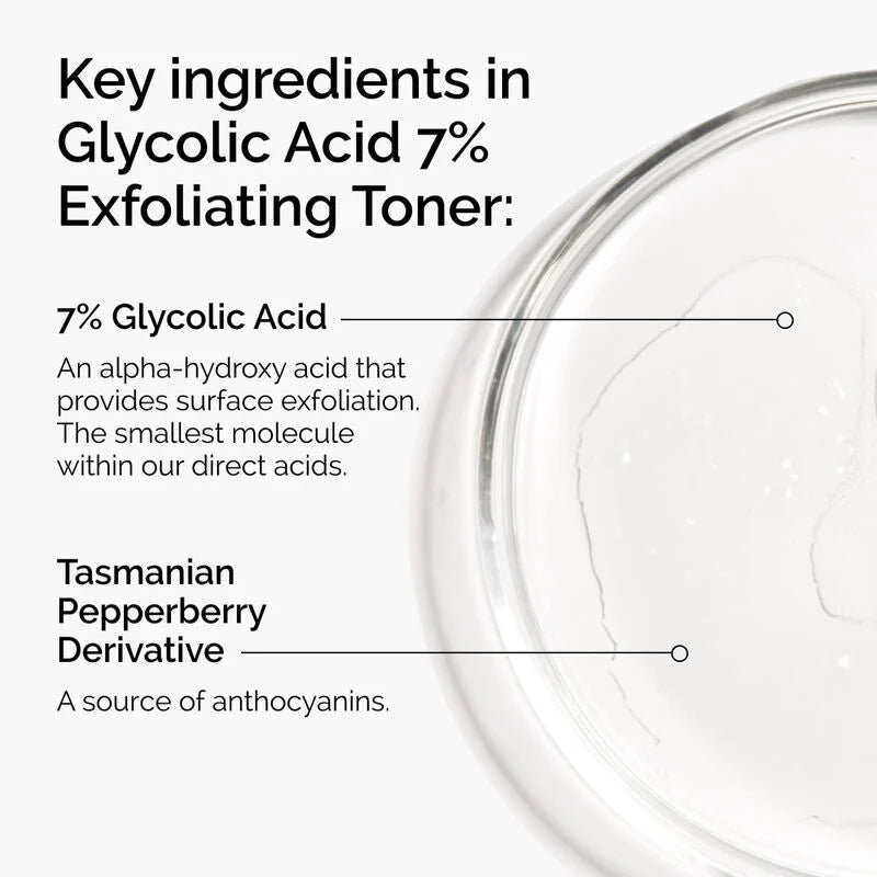 The Ordinary Glycolic Acid 7% Exfoliating Toner για Ήπια Απολέπιση σε Πρόσωπο & Τριχωτό, 240ml