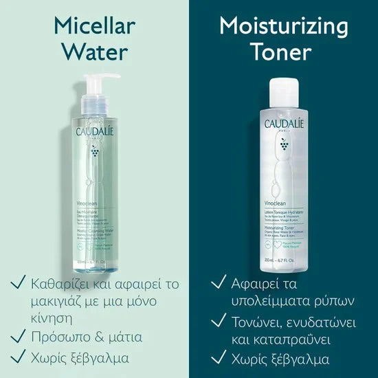 Caudalie Vinoclean Cleansing Water Eau Micellaire Demaquilllante για Πρόσωπο και Μάτια 400ml