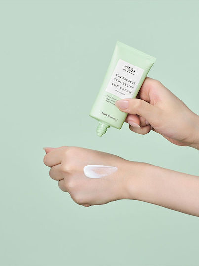 Thank You Farmer – Sun Project Skin Relief Sun Cream SPF50+ Αντηλιακή Κρέμα Προσώπου για Ευαίσθητες Επιδερμίδες | 50ml