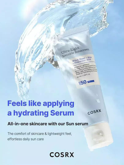 COSRX Ultra-Light Invisible Sunscreen SPF50+/PA++++ – Αντηλιακή Κρέμα Προσώπου με Διάφανη Υφή (50ml)