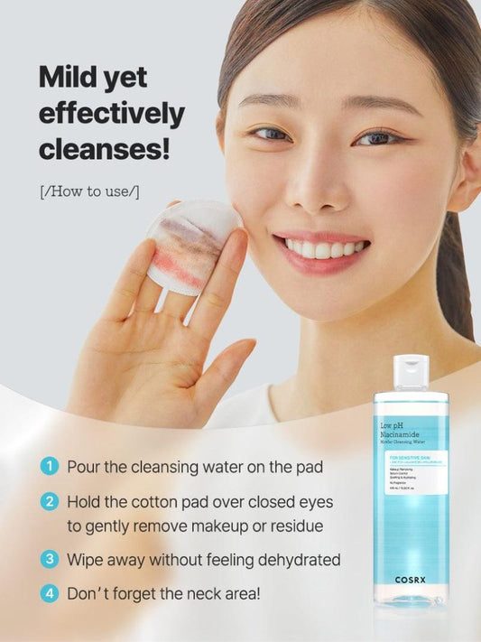 Cosrx Low pH Niacinamide Cleansing Water Νερό Καθαρισμού & Ντεμακιγιάζ με Νιασιναμίδη, 400ml